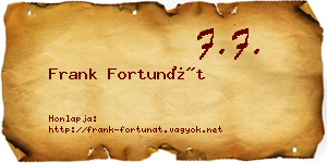 Frank Fortunát névjegykártya